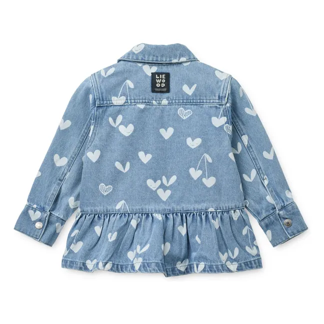 Denim Kenza Hearts Jacket | Light Blue