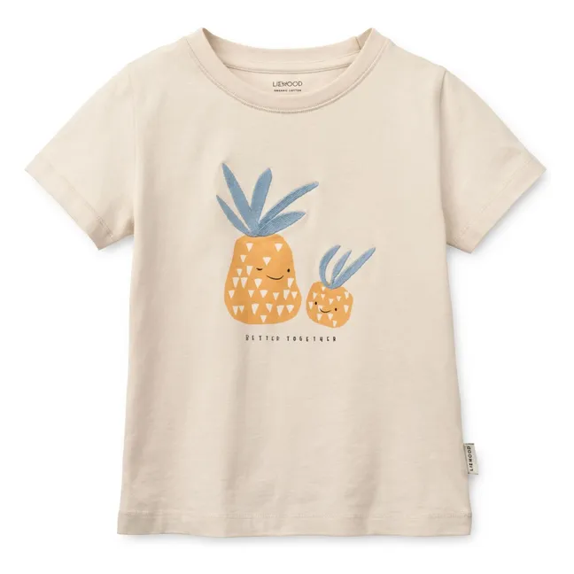 Set T-Shirt und Shorts Ananas Bio-Baumwolle | Apricot