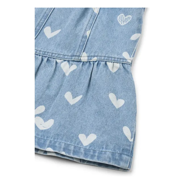 Jupe Denim Dayla Cœurs | Bleu Clair