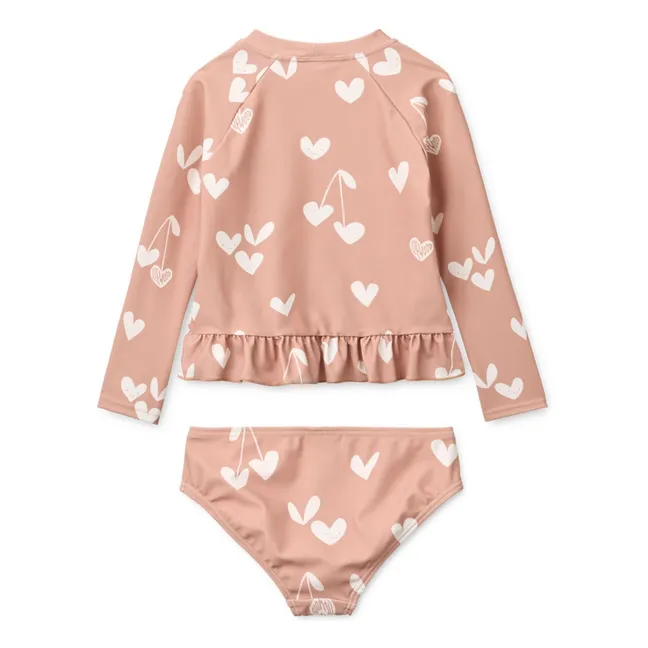 Dagny Coeurs Recycled Fiber UV Protection T-Shirt and Brief Set | Pink