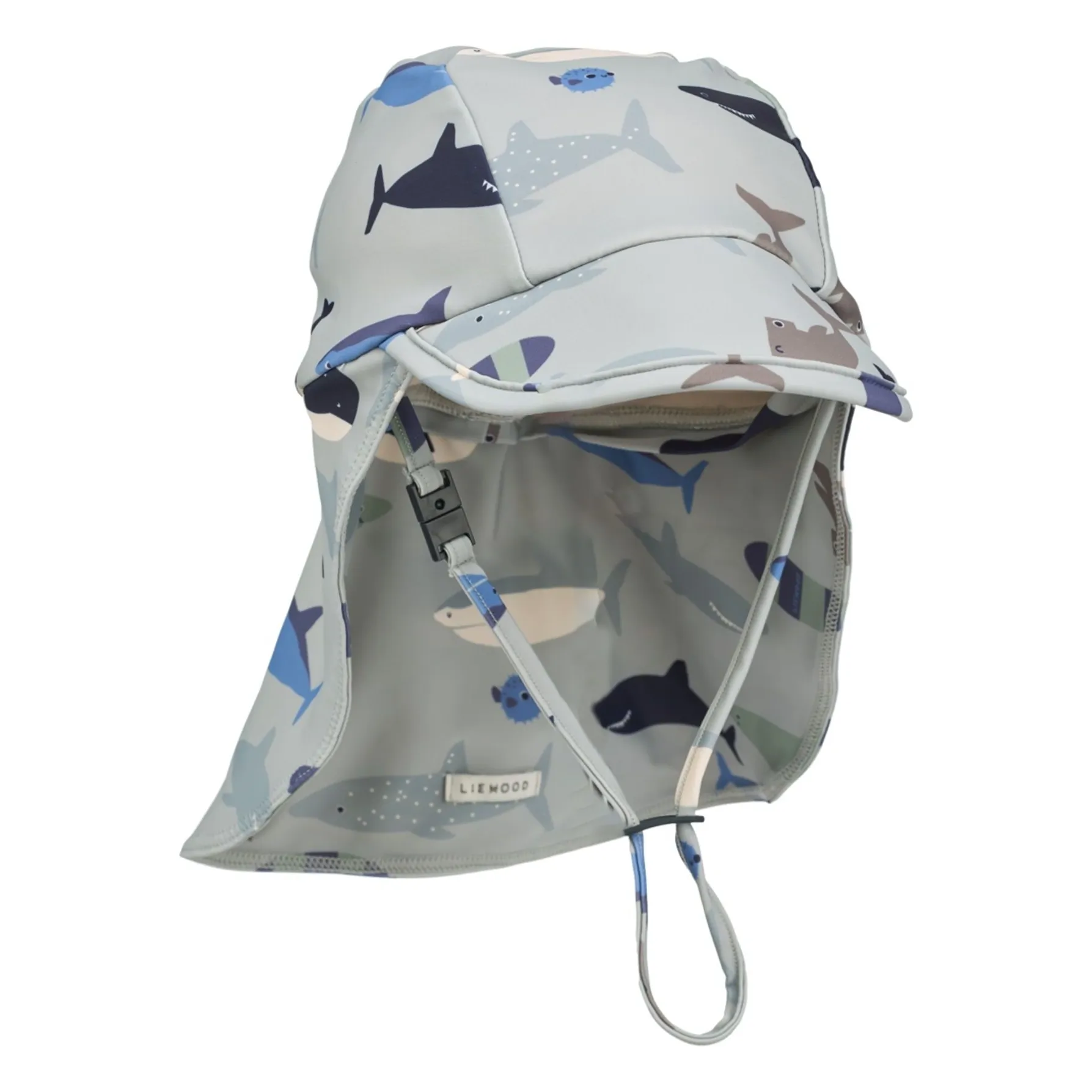 Liewood Grey Blue Cecilia Sharks Uv Protection Hat