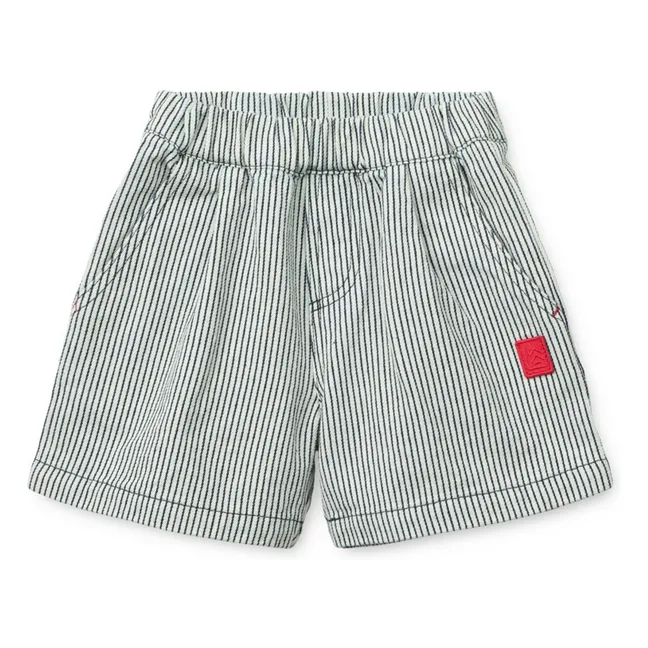 Borrisa Striped Denim Shorts | Navy blue