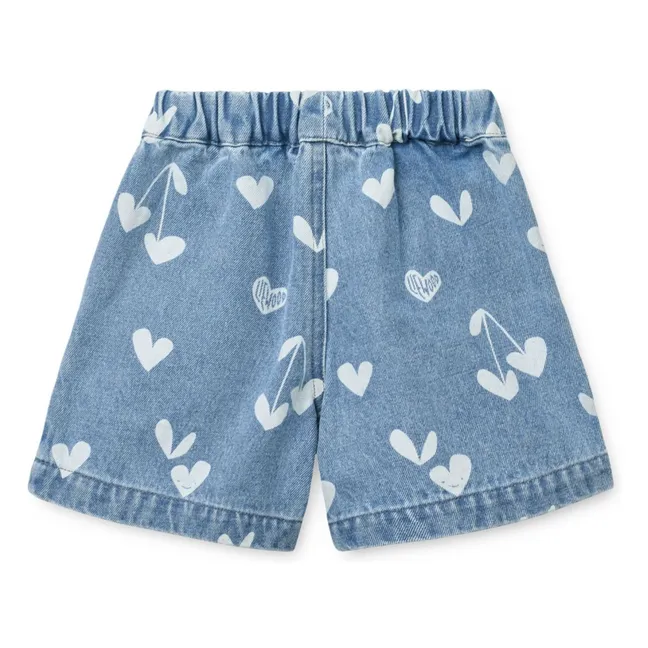 Short Denim Borrisa Cœurs | Bleu