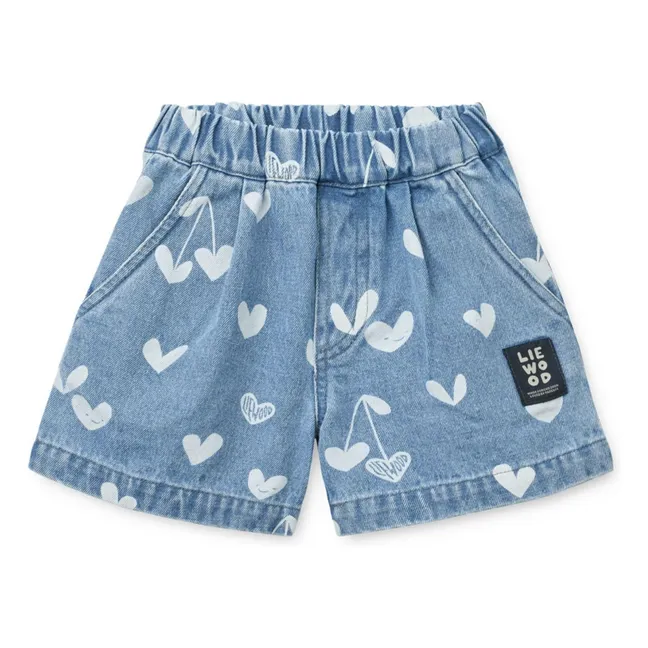 Short Denim Borrisa Cœurs | Bleu