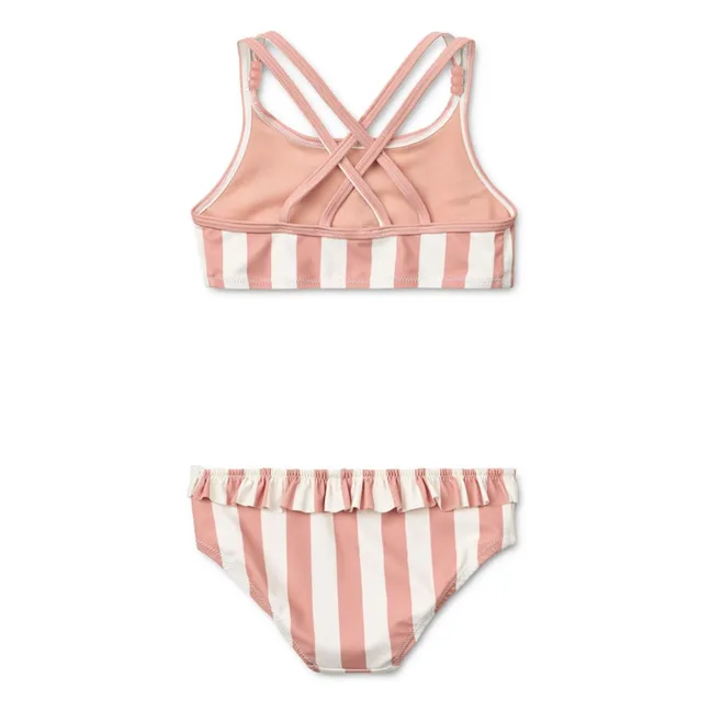 Maillot de Bain Belle Rayé Fibres Recyclées | Vieux Rose