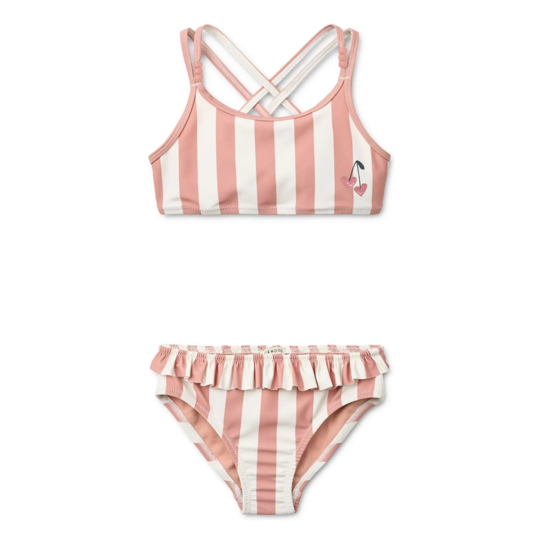 Liewood Dusty Pink Belle Rayé Swimsuit Recycled Fibers