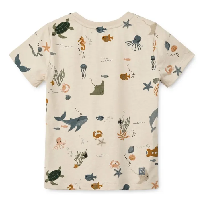 Camiseta de algodón ecológico Apia Fish | Beige- Imagen del producto n°2