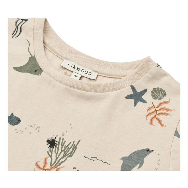 Camiseta de algodón ecológico Apia Fish | Beige- Imagen del producto n°1