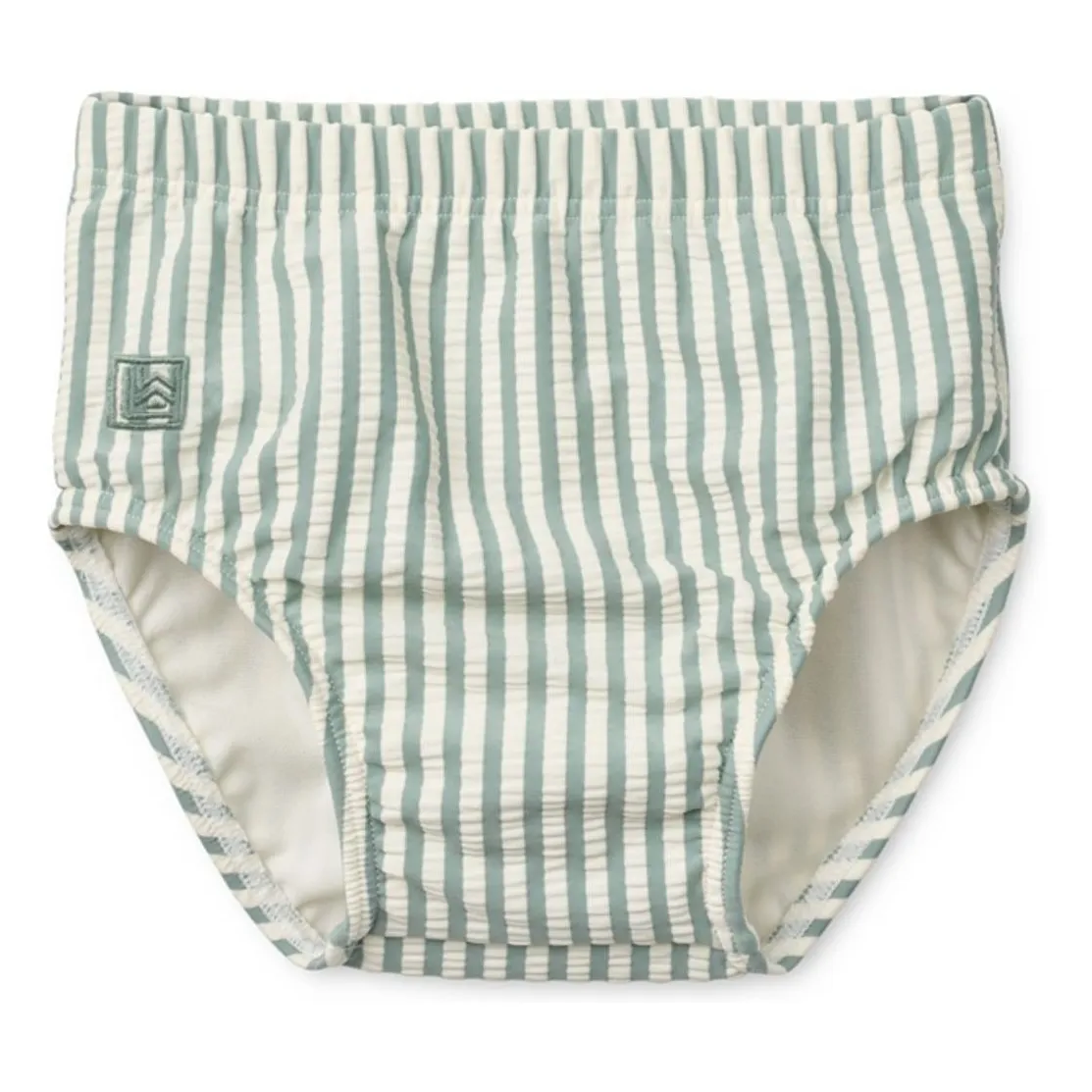 Liewood Green Anthony Rayé Seersucker Fibres Recyckée Swimsuit