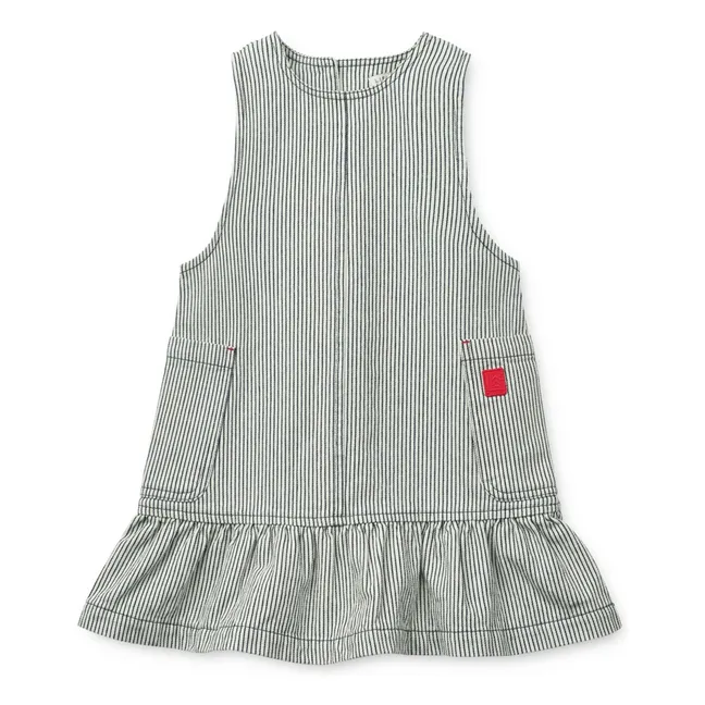 Angelica Striped Denim Dress | Navy blue