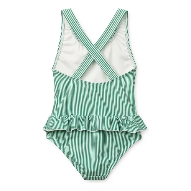 Maillot de Bain Amara Rayé Fibres Recyclées | Vert