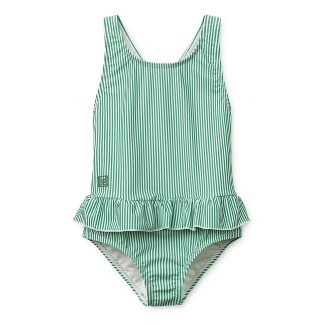 Maillot de Bain Amara Rayé Fibres Recyclées | Vert