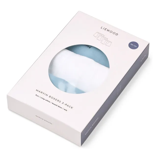 Set of 3 Marvin Sport Organic Cotton Boxers | Blue