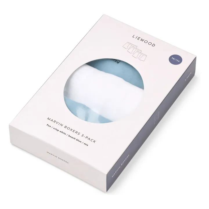 Lot 3 Boxers Marvin Sport Coton Bio | Bleu- Image produit n°4