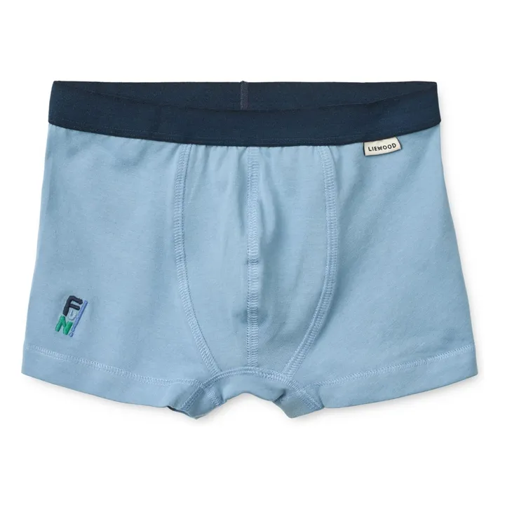 Lot 3 Boxers Marvin Sport Coton Bio | Bleu- Image produit n°3