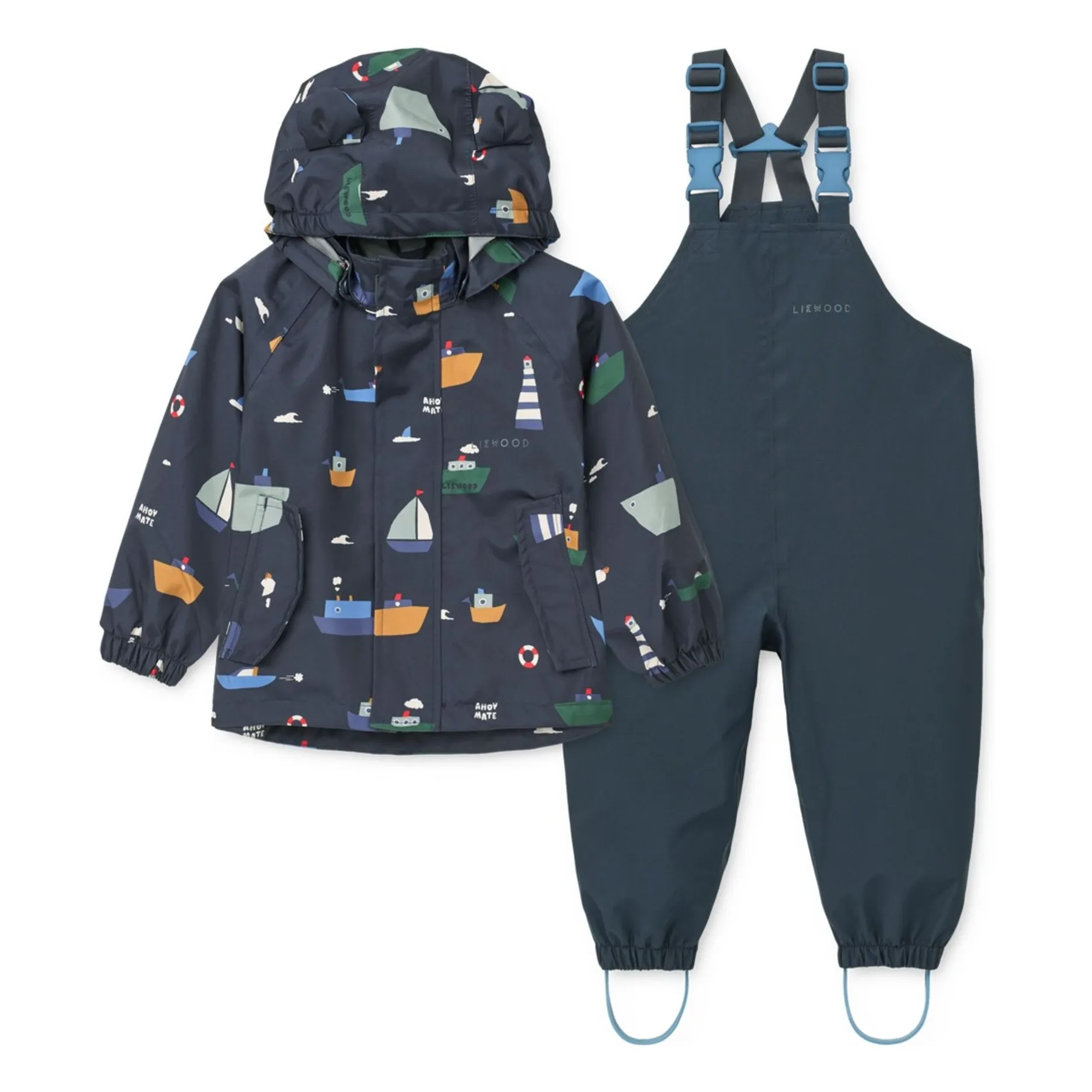Liewood Navy Blue Manu Bateaux Recycled Fiber Rain Set