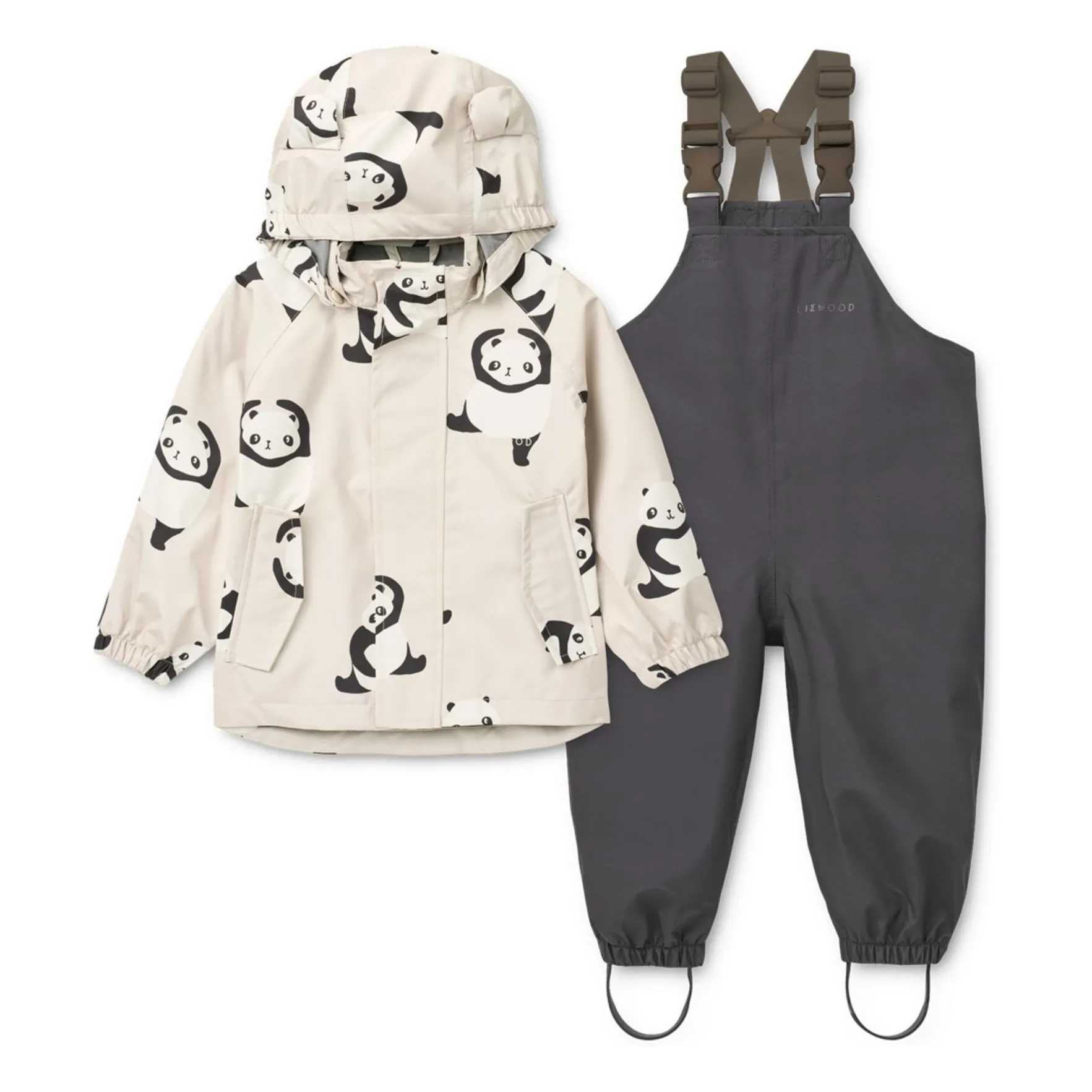 Liewood Dark Blue Manu Pandas Rain Set Recycled Fiber