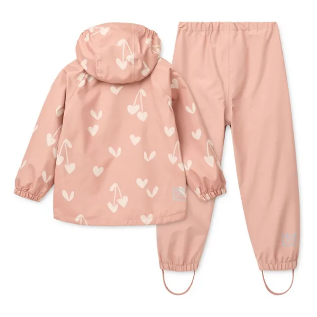 Ensemble de Pluie Pedia Coeurs Fibres Recyclées | Rose tendre