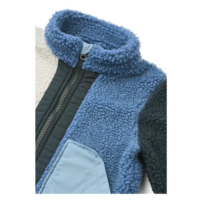 Sherpa Noam Colorblock Jacke aus recycelten Fasern | Blau