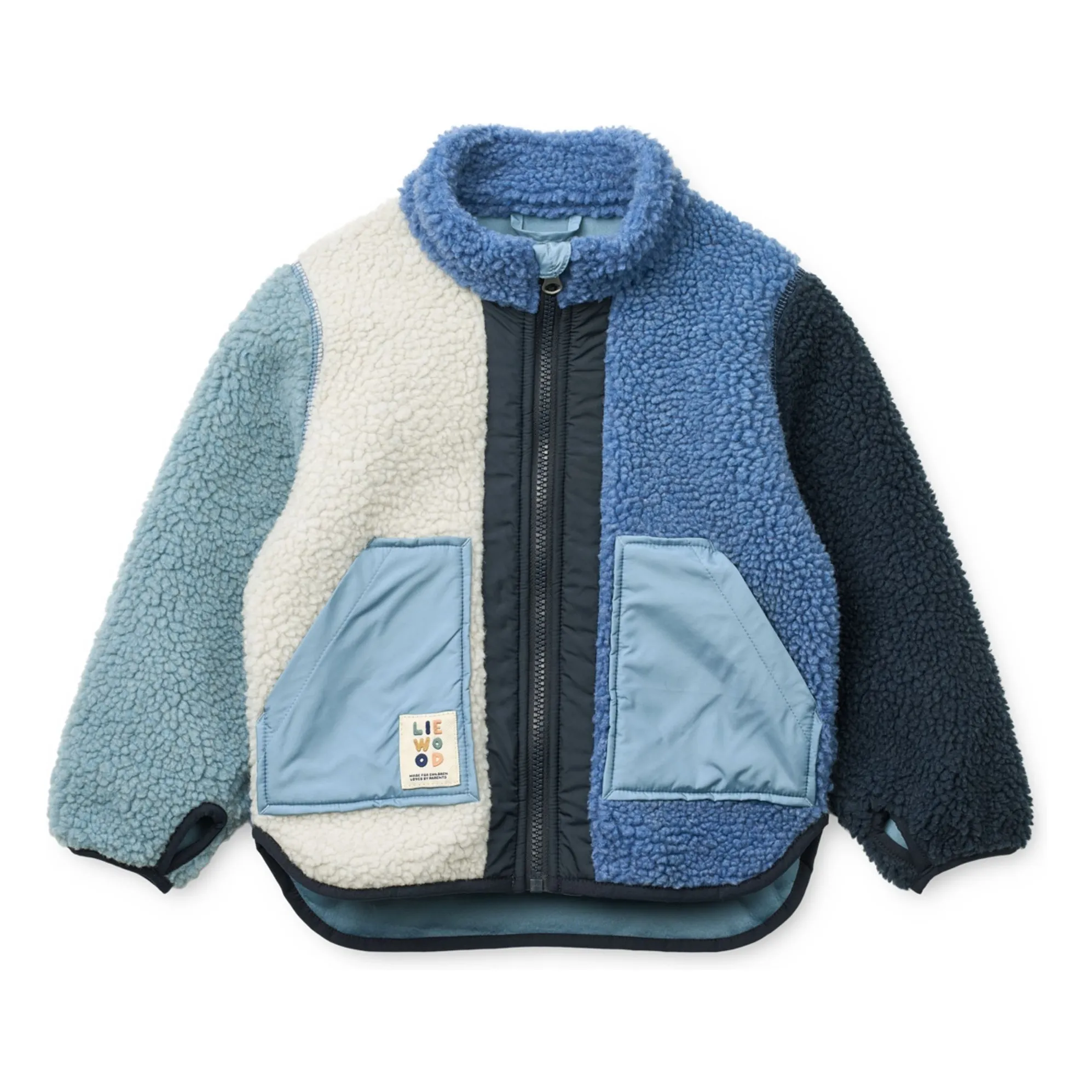 Liewood Blue Noam Colorblock Recycled Fiber Sherpa Jacket