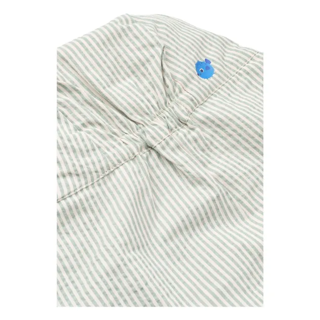 Gorro a rayas de algodón ecológico Cecilia | Verde