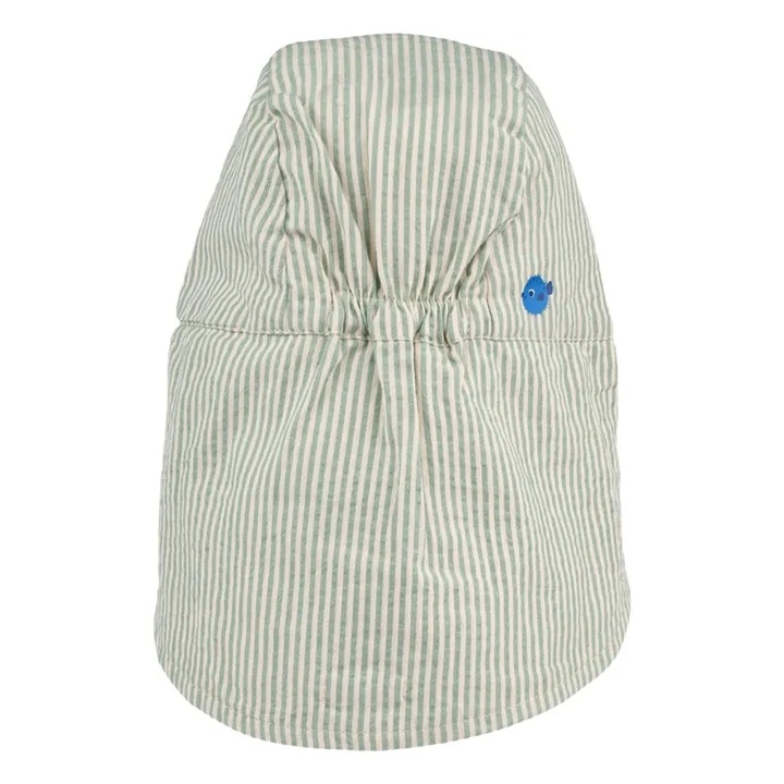 Gorro a rayas de algodón ecológico Cecilia | Verde- Imagen del producto n°1