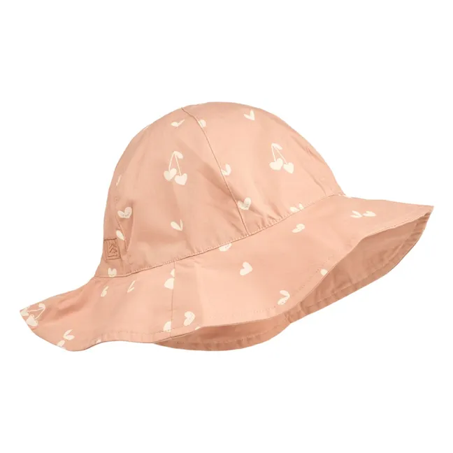 Gorro Reversible Amélia Corazones Algodón Ecológico | Rosa
