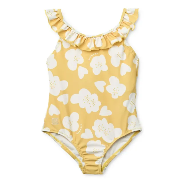 Maillot de Bain Kallie Fleuri Fibres Recyclées | Jaune