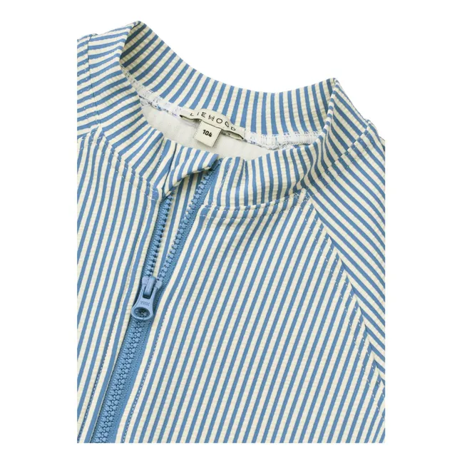 Max Striped Seersucker UV Protection Wetsuit Recycled Fibers | Blue