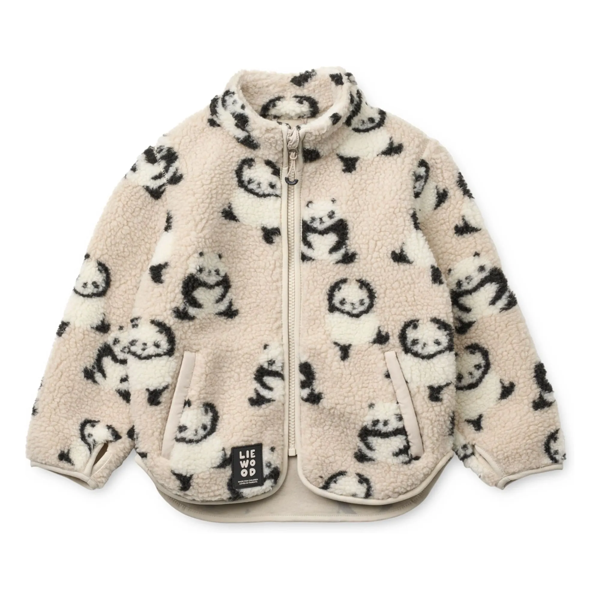 Liewood Beige Nolan Pandas Recycled Fiber Sherpa Jacket