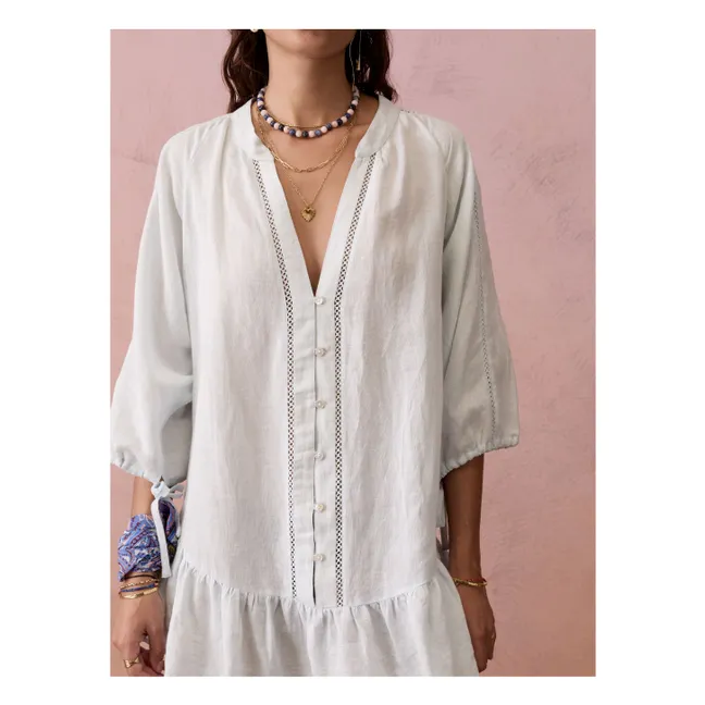 Vestido camisero de lino La Ponche | Blanco