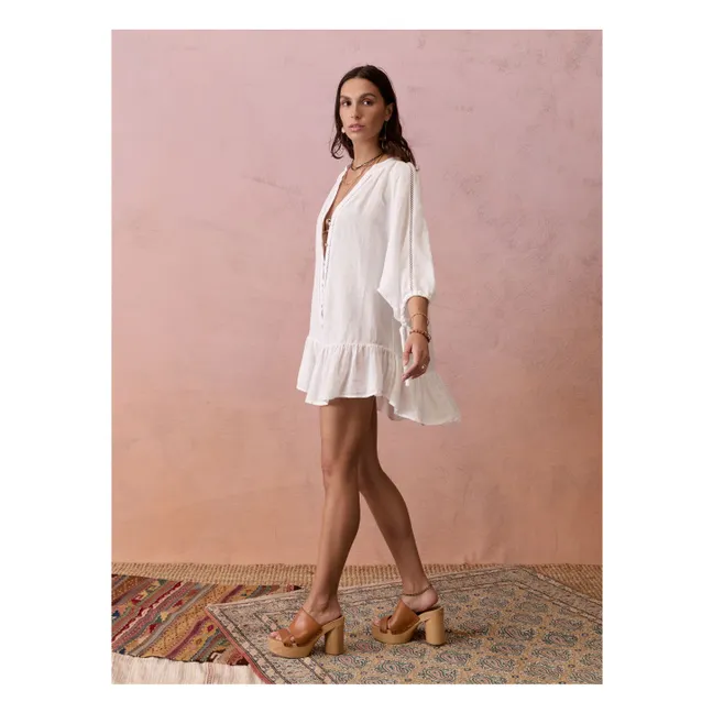 Vestido camisero de lino La Ponche | Blanco