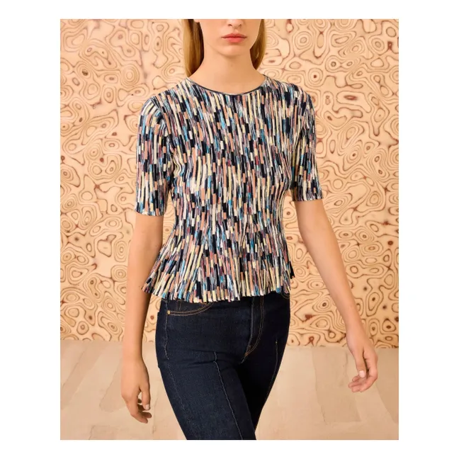 Samira Mesh T-Shirt | Blau