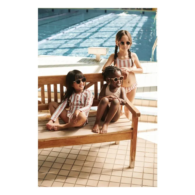 Dagny Recycled Fiber Striped UV Protection T-Shirt and Panty Set | Pink