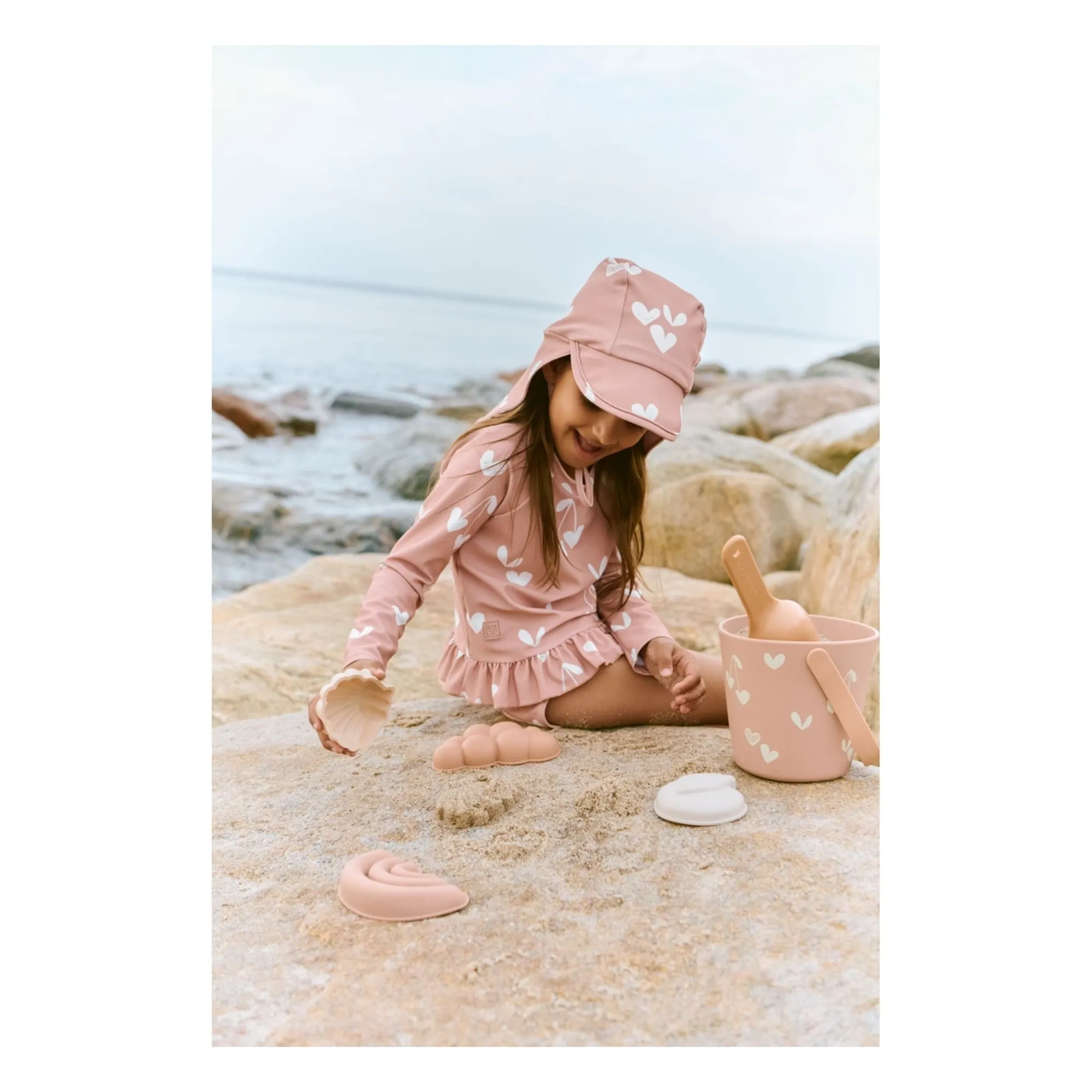 Ensemble T-shirt et Culotte Anti-UV Dagny Coeurs Fibres Recyclées | Rose- Image produit n°1
