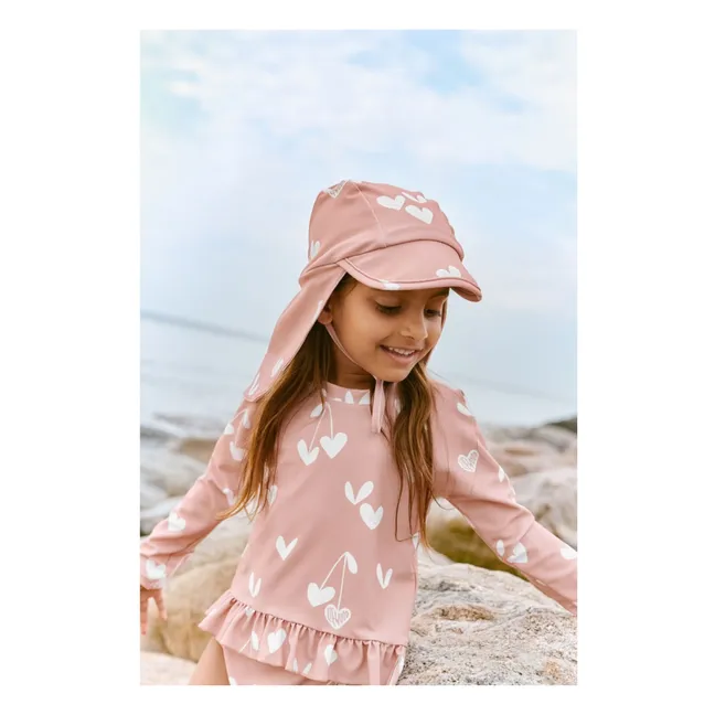 Dagny Coeurs Recycled Fiber UV Protection T-Shirt and Brief Set | Pink