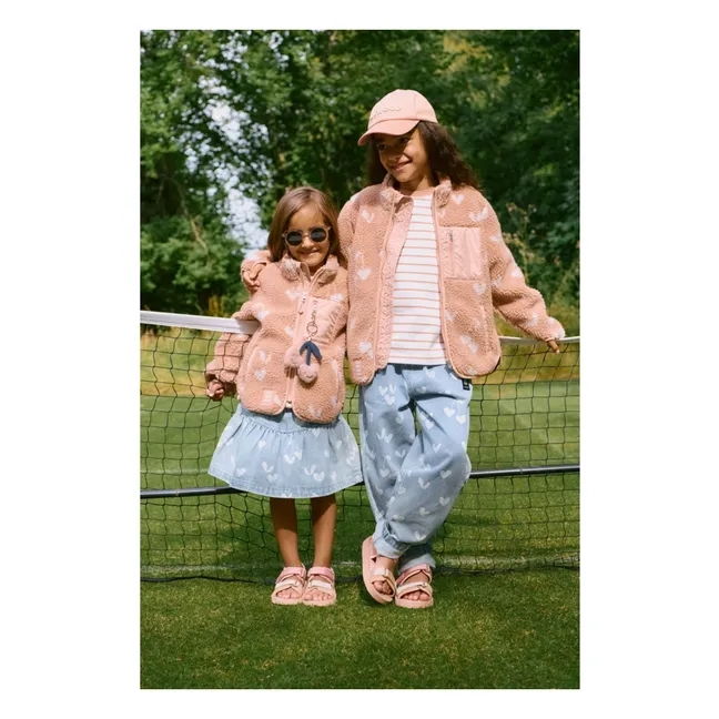 Nolan Sherpa Jacket Recycled Fiber Hearts | Pink