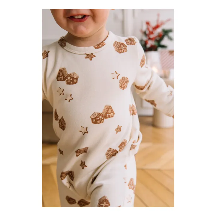 Pyjama Chubby Noël Coton Bio | Ecru- Image produit n°2