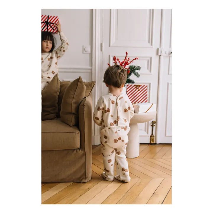 Pyjama Chubby Noël Coton Bio | Ecru- Image produit n°8