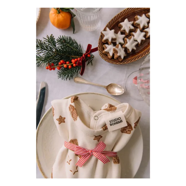 Pyjama Chubby Noël Coton Bio | Ecru
