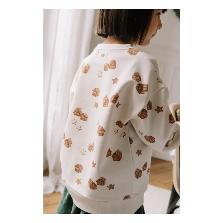 Sweat Ours Noël Coton Bio | Ecru- Image produit n°6