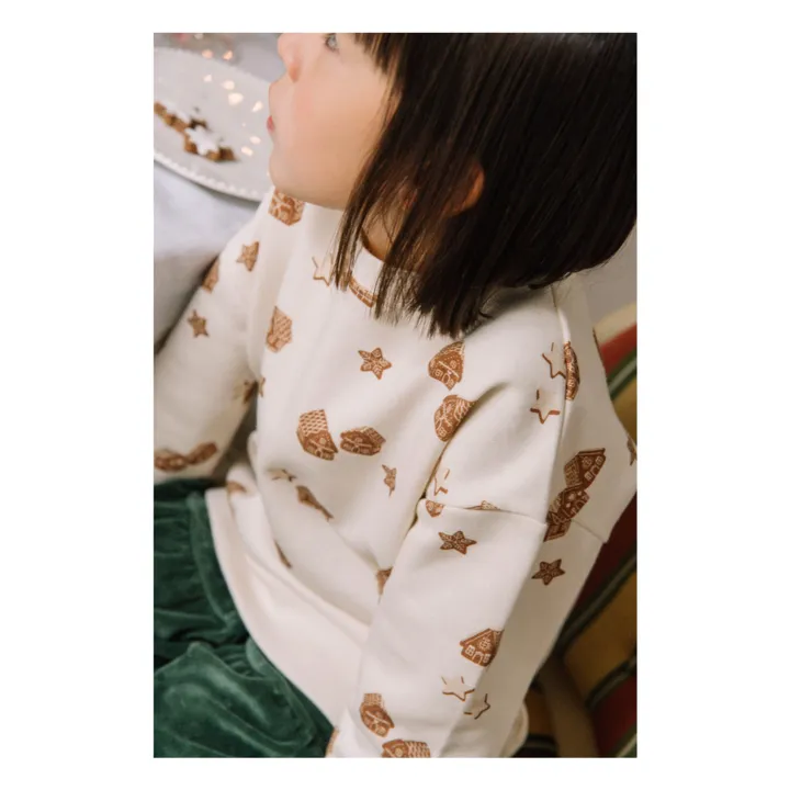 Sweat Ours Noël Coton Bio | Ecru- Image produit n°4