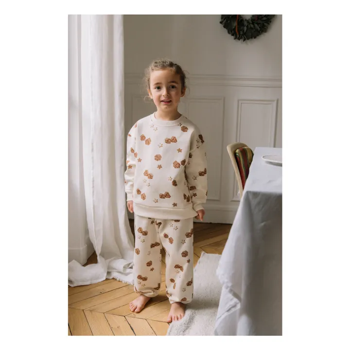 Sweat Ours Noël Coton Bio | Ecru- Image produit n°1