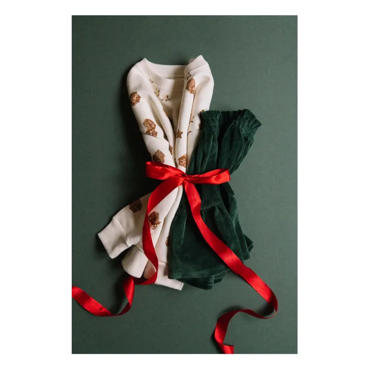 Sweat Ours Noël Coton Bio | Ecru- Image produit n°14