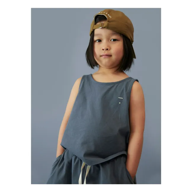 Boxy Organic Cotton Top | Grey blue