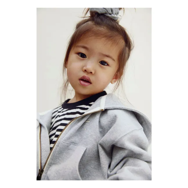 Sweat Zippé Coton Bio | Gris chiné