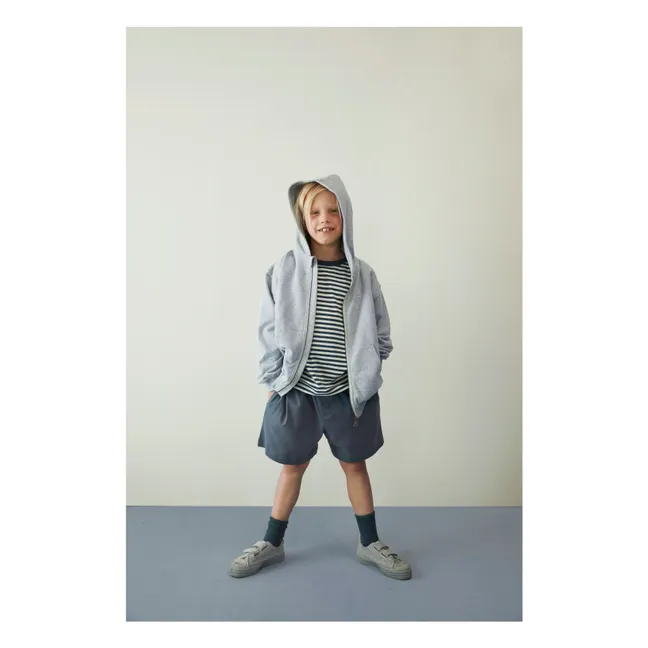 Sweat Zippé Coton Bio | Gris chiné