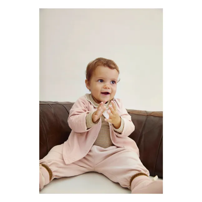 Strickjacke Mini Bio-Baumwolle | Blassrosa