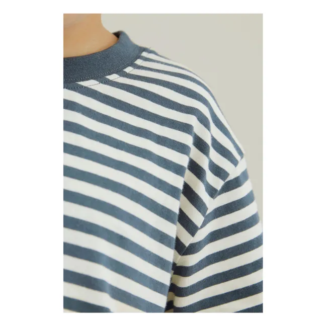 Camiseta oversize a rayas de algodón orgánico | Azul