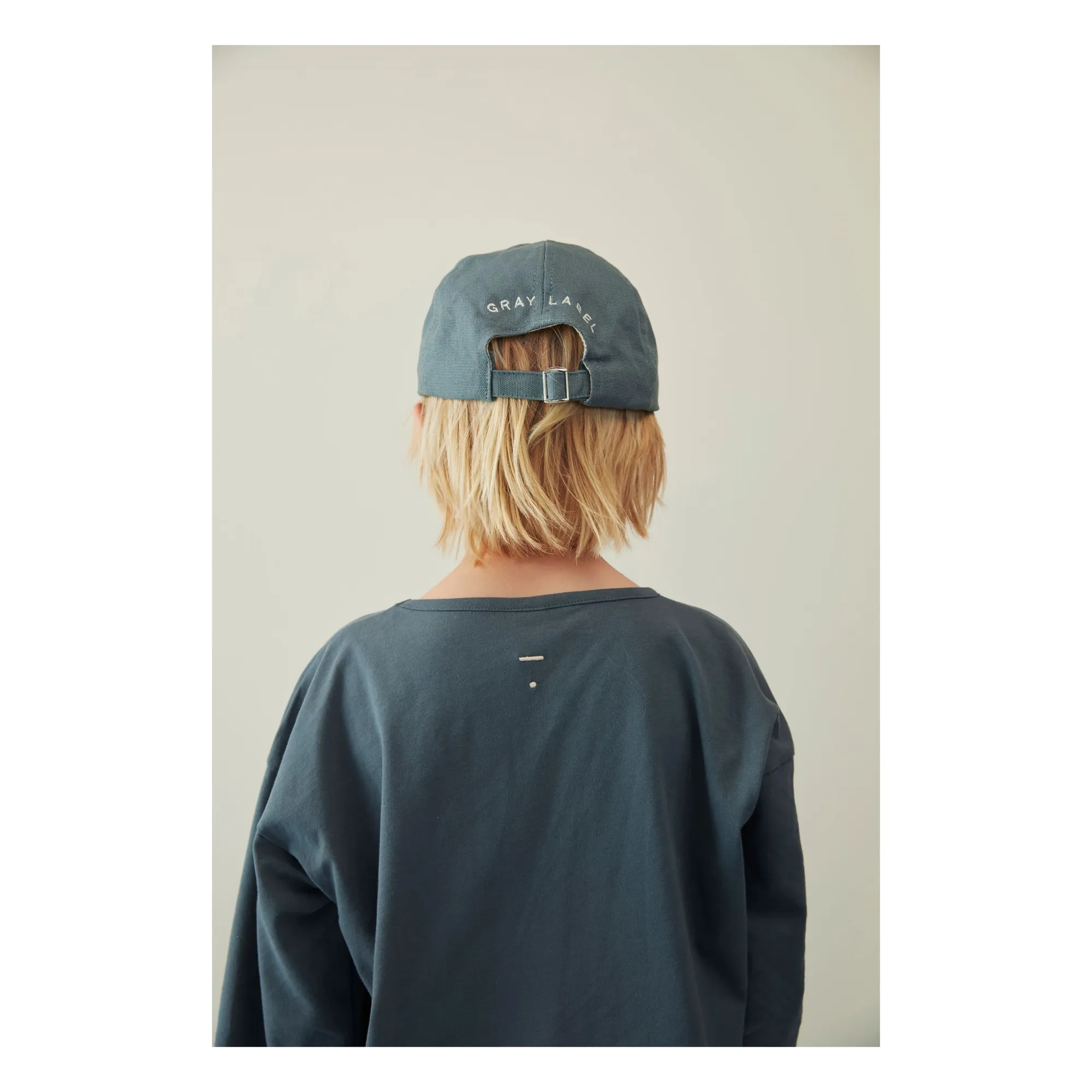 T-shirt Manches 3/4 Coton Bio | Bleu gris- Image produit n°4